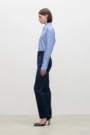 VICTORIA BECKHAM STRIPED POCKET DETAIL SHIRT BLUE/WHITE