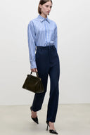 VICTORIA BECKHAM STRIPED POCKET DETAIL SHIRT BLUE/WHITE