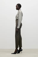 VICTORIA BECKHAM STRIPED POCKET DETAIL SHIRT GREEN/WHITE