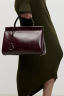 VICTORIA BECKHAM SLOANE FRAME BAG 28 DARK BURGUNDY