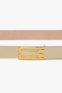 VICTORIA BECKHAM MICRO FRAME BELT 2CM GRAINED IVORY