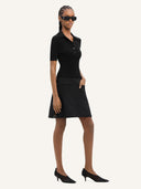 COURRÈGES RIB KNIT POLO SHIRT BLACK