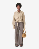 IRO ZYNIA LOOSE FIT BELTED JACKET BEIGE