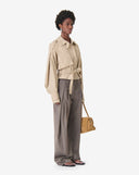 IRO ZYNIA LOOSE FIT BELTED JACKET BEIGE