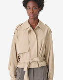 IRO ZYNIA LOOSE FIT BELTED JACKET BEIGE