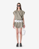 IRO SCILLA DRAPED TOP OLIVE