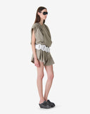 IRO SCILLA DRAPED TOP OLIVE