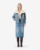 IRO DENIM MIDI SKIRT SIRYNE BLUE