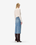 IRO DENIM MIDI SKIRT SIRYNE BLUE