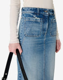 IRO DENIM MIDI SKIRT SIRYNE BLUE