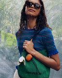 JW ANDERSON SHEER FAIRISLE TOP COBALT