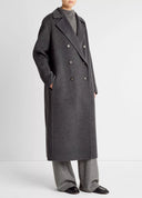 VINCE DOUBLE BREASTED LONG COAT DARK GREY