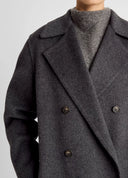 VINCE DOUBLE BREASTED LONG COAT DARK GREY