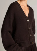 VINCE BOXY CARDIGAN DARK BROWN