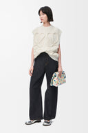 LOEWE ANAGRAM CABLE-KNIT DEBARDEUR WHITE