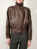 BARBARA BUI LEATHER JACKET BROWN