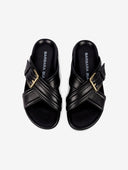BARBARA BUI SLIDES LEATHER BLACK