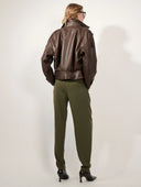 BARBARA BUI LEATHER JACKET BROWN