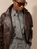 BARBARA BUI LEATHER JACKET BROWN