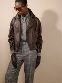 BARBARA BUI LEATHER JACKET BROWN