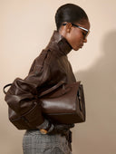 BARBARA BUI LEATHER JACKET BROWN