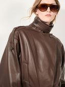 BARBARA BUI LEATHER JACKET BROWN