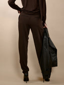 BARBARA BUI FLUID CREPE PLEATED TROUSER BROWN