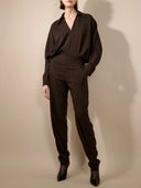 BARBARA BUI FLUID CREPE JUMPSUIT BROWN