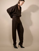 BARBARA BUI FLUID CREPE JUMPSUIT BROWN