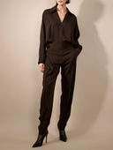 BARBARA BUI FLUID CREPE JUMPSUIT BROWN