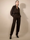 BARBARA BUI FLUID CREPE JUMPSUIT BROWN