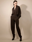 BARBARA BUI FLUID CREPE JUMPSUIT BROWN