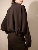 BARBARA BUI FLUID CREPE JUMPSUIT BROWN