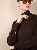 BARBARA BUI SCARF NECK KNIT DARK BROWN