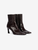 BARBARA BUI EMBOSSED ANKLE BOOTS DARK BROWN