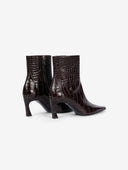 BARBARA BUI EMBOSSED ANKLE BOOTS DARK BROWN