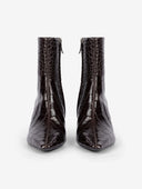 BARBARA BUI EMBOSSED ANKLE BOOTS DARK BROWN