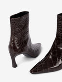 BARBARA BUI EMBOSSED ANKLE BOOTS DARK BROWN