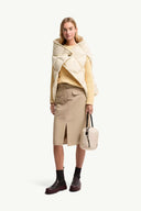 MONCLER BELTED KNEE-LENGHT SKIRT BEIGE