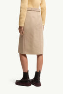 MONCLER BELTED KNEE-LENGHT SKIRT BEIGE