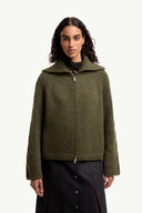 MONCLER APLACA BLEND CARDIGAN DARK GREEN