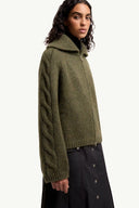 MONCLER APLACA BLEND CARDIGAN DARK GREEN