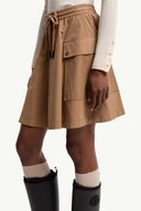 MONCLER COTTON A-LINE SKIRT CAMEL