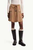 MONCLER COTTON A-LINE SKIRT CAMEL