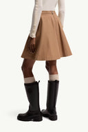 MONCLER COTTON A-LINE SKIRT CAMEL