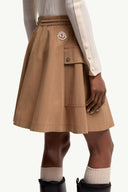 MONCLER COTTON A-LINE SKIRT CAMEL