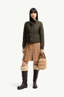 MONCLER QUILTED PADDED CARDIGAN KHAKI