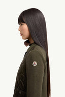 MONCLER QUILTED PADDED CARDIGAN KHAKI