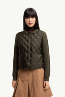 MONCLER QUILTED PADDED CARDIGAN KHAKI