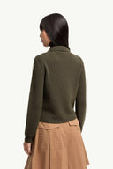 MONCLER QUILTED PADDED CARDIGAN KHAKI